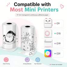 Transparent Self-Adhesive Thermal Paper Roll - 57mm X 2.5m, Compatible With Most Mini Printers | Create Receipts And Labels Without Batteries, Office Supplies, Clear Printing, Self-Adhesive Backing, Smooth Surface, Printers, Retail Stores - View 2