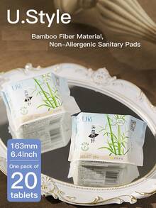 U.Style Bamboo Fiber Personal Care Hygiene Pad, 20/40/80 Count, Women's Panty Liner, Women's Health Care Product, Comfortable, Soft And Fragrance Free Menstrual Protection Pad, Ultra-Thin Mini Sanitary Napkins - Set - View 10