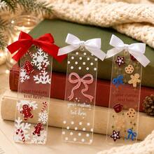 Custom Christmas Acrylic Bookmark, Personalized Name Reading Marker, Festive Gingerbread Snowflake Decor, Customized Text Holiday Bookmark, Customizable Xmas Gift For Book Lovers, Christmas Party Favor, Stocking Stuffer, Gifts For Family And Friends - Style B - View 8