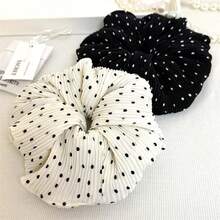 French Gentle Elegant Pleated Polka Dot Scrunchie 2026 Early Autumn New Style Hair Tie Ponytail Bun Hair Accessory - Multicolor - View 4