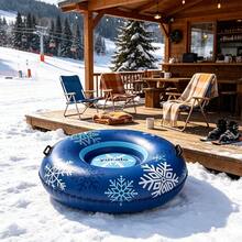 Inflatable Snow Tube, Winter Outdoor, Thickened PVC Material, 120cm With Handles, Adult Snow Sled, Snow Resort Entertainment - Multicolor - View 3