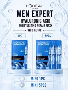 L’Oreal Paris L'Oreal Men Hyaluronic Acid Moisturizing Repair Mask 1/5pcs, Repairs Skin Barrier, Deep Hydration, Instant Absorption, Long-Lasting Moisturizing, Suitable For All Skin Types - Men's Hyaluronic Acid Moisturizing Repair Mask - View 4