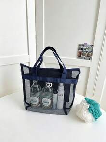 Baby Mesh Storage Bag Portable Parenting Organizer Tote Transparent Mesh Design Large Capacity Baby Supplies Storage Basket - Storage Bag - View 10
