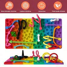 Sensory Activity Board Airplane Travel Essential Fidget Toy, Suitable For Toddlers And Children, Sensory Fidget Toy To Relieve ADHD Autism Anxiety, Suitable For Children With Autism And ADHD, Silent Pressure Relief Board With Storage Bag, Suitable For Children 3 Years Old And Above And Adults - Multicolor - View 3