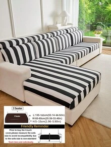 Vertical Stripe Sofa Cushion Slipcover, 1‑Piece Elastic Sofa Seat Cover, Pet Friendly Scratch‑Proof Washable Sofa Protector For 1 2 3 4 Seater & L‑Shape Sectional Sofa, Soft Decorative Furniture Pad - Beige - View 14