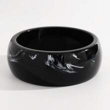 1/3pcs Vintage Hong Kong Style Wide Resin Bracelet Set, Minimalist Premium Layered Bangle For Daily Wear And Party Outfit, Suitable For Women, Holiday Gift - Multicolor - View 10