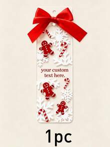 Custom Christmas Acrylic Bookmark, Personalized Name Reading Marker, Festive Gingerbread Snowflake Decor, Customized Text Holiday Bookmark, Customizable Xmas Gift For Book Lovers, Christmas Party Favor, Stocking Stuffer, Gifts For Family And Friends - Style B - View 11
