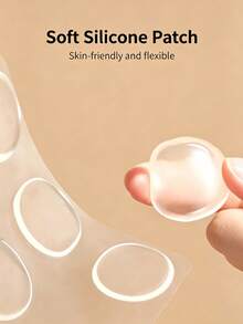 6/12/18PCSReusable Self‑Adhesive Silicone Forehead Wrinkle Patch, Washable Stretchable Sticker For Overnight Skin Repair, Smooth Fine Lines, Breathable Waterproof Invisible Pad For Forehead And Full‑Face - Multicolor - View 7