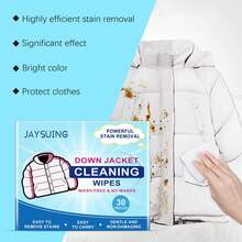 JAYSUING Down Jacket Cleaning Wipes, Stain & Oil Remover, Portable Mini Wipes For White Sneakers And Down Jackets - 1 Box Pink Panda - View 9
