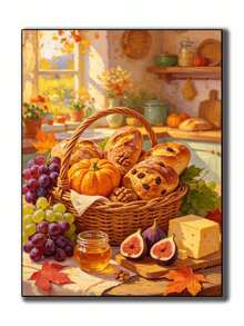 1/4pcs Autumn Foods DIY Digital Oil Painting, Canvas Art For Beginners, Paint By Numbers Kit For Adults, Home Wall Decor, Holiday Gifts. - Sets - View 12