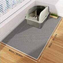 1pc EVA Material Extra Large Double Layer Cat Litter Mat, Effectively Prevents Cat Litter Splashing And Leaking, Prevents Cat Litter Overflow. Non-Slip, Washable, Waterproof, Odor-Resistant, Easy To Clean - Ideal Protective Mat For Cat Litter Box And Pet Supplies | Washable Cat Litter Mat | Durable Cat Litter Mat. - Multicolor - View 2