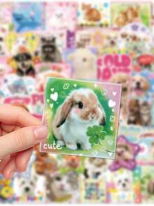 50PCS,Cute Animals Mobile Phone Stickers,PVC Material,Creative And Aesthetic Design Sticker,Suitable For Mobile Phone Cases, Tablets, Laptops, Suitcases, Cars, Notebooks, Helmet, Guitar, Skateboard, Storage Box,Computer,Earphone Case - Multicolor - View 11