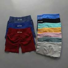 Shorts de yoga y entrenamiento de cintura baja sin costuras Dfyne Impact de para mujeres - Shorts de ciclista con fruncido en el trasero, shorts de gimnasio de alta elasticidad,shorts licra - verde menta - Ver 3
