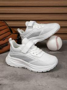 1 Pair Kids Breathable Mesh Casual Running Shoes Lightweight Fashion Gradient Color Outdoor Play Suitable For All Seasons - White - View 3