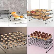 2pcs/4pcs 16X10 Inch Kitchen Utensils, Baking Tools, Multi-Functional Folding Rack, Cooling Rack, Baking Tray Rack, Stackable Baking Cooking Drying Cooling Rack, Camping Grill, BBQ Rack, Kitchen Supplies, For Cooking Baking Cooling Baking Cookies Cakes - View 7