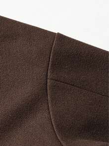 Men's Autumn/Winter Retro Dark Brown Overcoat, Loose Fit Dropped Shoulder Single-Breasted Long Overknee Wool Jacket, Fashion Streetwear Style - Coffee Brown - View 5