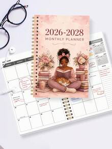 Trees 2026–2028 24-Month Monthly Planner, 1/2 Year Weekly & Monthly Calendar With Monthly Overview And Notes, Suitable For Productivity, Appointment Management & Goal Setting, Back To School Office Desk Accessory - Multicolor - View 8