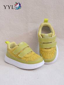 Toddler Hook And Loop Walking Shoes Soft Sole Non-Slip Skate Shoes Unisex Versatile Lightweight Sports Shoes - Green - View 4