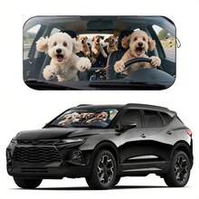 1pc Cute Puppy Car Sunshade, Made Of Polyester Fiber, Durable 190T Material Blocks UV Rays And Provides Heat Protection For Car Interior, Suitable For Various Car Models Front Windshield, With Heat Insulation And Privacy Protection Functions, Keeps Your Car Cool, Foldable For Easy Storage - Cute Puppy - View 12