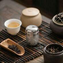 1個不鏽鋼茶濾網 茶濾器 耐用可重複使用調料容器 適用於散裝茶葉、香料與燉煮調料 - 銀色 - 查看 7