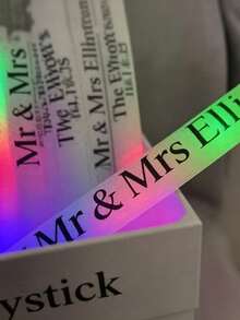 Personalized Glow Stick Stickers: Custom Wedding & Party Decals (Glow Sticks Not Included), Wedding Send-Off - Multicolor - View 4