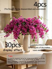 1/3/8pcs Artificial Silk Nine-Layered Flower Stems, 31 Inch Long Branches, Suitable For Tall Vase Floral Arrangements, Tabletop Decor, Home And Wedding Decoration - Red Violet - View 17