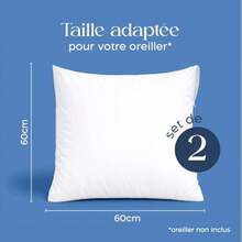 Protège Oreiller 60x60 Imperméable Oeko-Tex | Lot de 2 housses . Lavable à haute température . Protection anti-acariens . Certif - couleur comme sur la photo - Voir 3