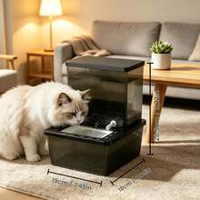 Cat Water Fountain, Dog Water Fountain, Pet Water Fountain, Automatic Cat Water Fountain, No Electricity Required, Precise Flow Control, Separates Clean Water From Dirty Water, Large Capacity, Transparent Design For Easy Refill - 2L - View 12