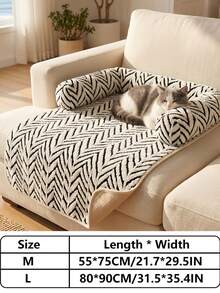 Cat & Dog Sofa Bed, Plush Pet Sofa Bed With Cushion, Indoor Cat & Puppy Non-Slip Furniture Protector - Multicolor - View 5