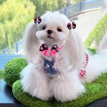 3pcs Handmade Double Layer Bow Set, Adjustable Collar & Clip-On Hair Flower, Pet Grooming Accessories, Suitable For Small And Medium Dogs And Cats, Party And Daily Wear - Multicolor - View 7