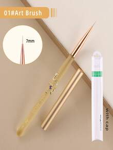 1Pc Detachable Snake Decor Nail Art Brush, Yellow Translucent Acrylic Handle Nail Liner Pen For UV Gel Drawing Painting Carving - Yellow - View 12
