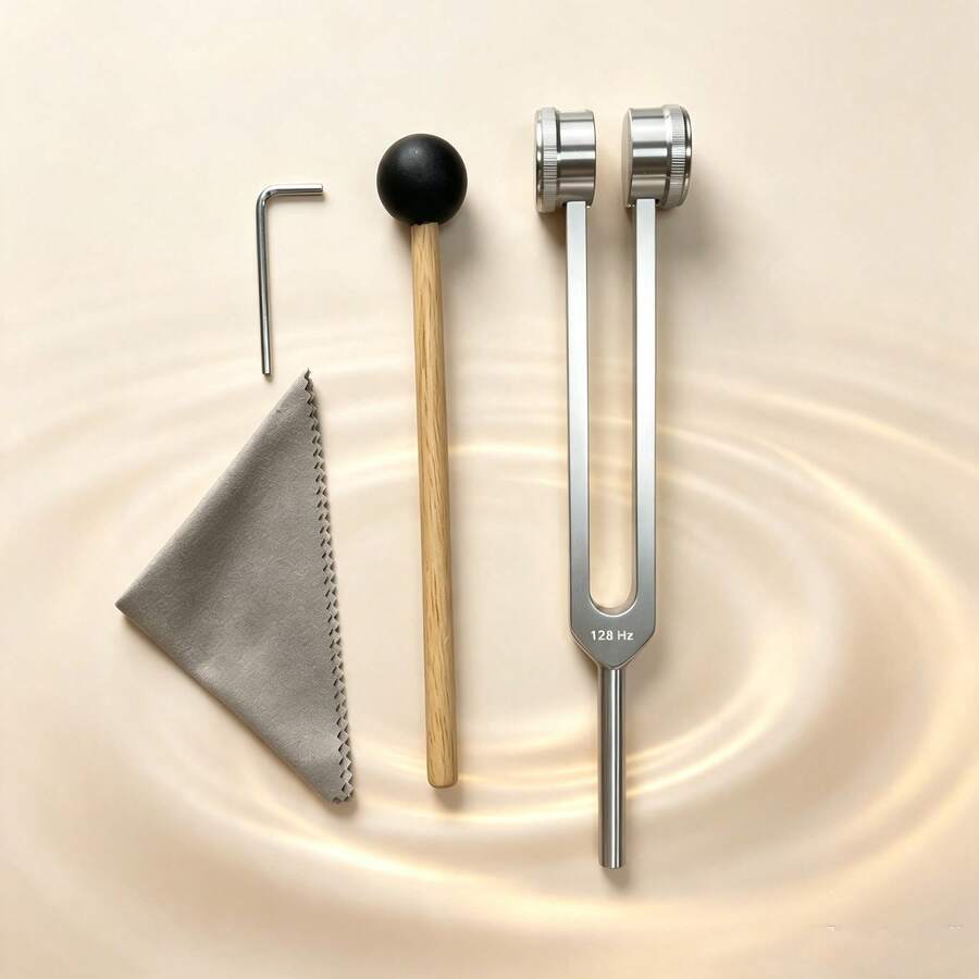 1 Set Alloy Tuning Fork Single Piece Set, High-Quality Silver Tuning Forks 128Hz, 432Hz, 528Hz For Chakra Healing, Sound Therapy, Yoga, Meditation, Professional Sound Wave Vibration Instrument - Silver - View 1