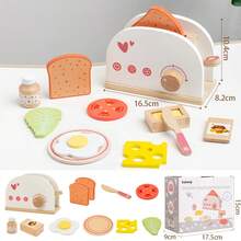 Wooden Pretend Play Bread Maker Toy For Kids, Role Play Toaster, Birthday Gift - Multicolor - View 15