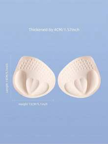 1 Pair 4cm Thickened Bra Pads, Small Size Washable Push-Up Inserts, Add Thickness, Bra And Lingerie Accessories - Thick style - View 5