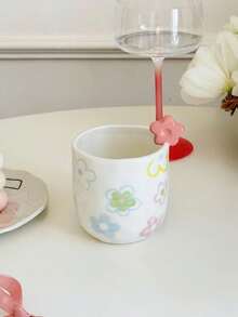250ml Floral Coffee Cup, Cute 3D Flower Ceramic Handheld Cup, Bowknot Tea Cup, Hand-Pinch Asymmetrical Ceramic Coffee Cup Latte Cup Breakfast Cup Gift - Multicolor - View 12