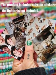 1/3/6pcs Customized Stickers (Lighter Not Included), Personalized Lighter Packaging Stickers, Personalized Pocket Lighter Decoration, Customized Lighter Advertising, Promotional Gift Customization, Can Print Logo And Slogan, Suitable As A Gift (Lighter Not Included) - Multicolor - View 2
