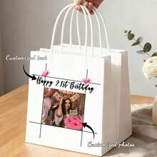 Customized Gift Bags, 18th Birthday Gift Bags, Made Of Thick Kraft Paper, Can Print Photos And Text, Suitable For Shopping, Christmas, Party, Wedding, School Events, Thanksgiving, Birthday And Other Occasions. - Camel - View 8