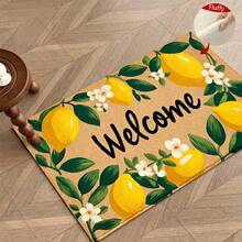 1pc Fresh Lemon Print Design Microfiber Bath Rug,Non-Slip & Soft Bathroom Mat,Welcome Doormat,Water Absorption Mat,Machine Washable,Low Pile,TPR Backing,Knit Fabric,ForBedroom,Kitchen,Entryway,Indoor Use,Accessories & Home Decor,Perfect New Home Gift - A - View 7