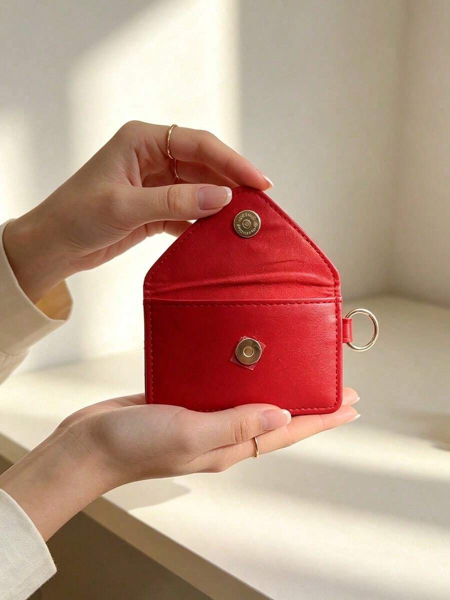 Armani Red Makeup Bag Embossed Logo Zipper Closure Large Capacity Travel Cosmetic Storage Bag With Handle Women's Beauty Storage Gift ARMANI‑GIFT‑77 - Red - View 1