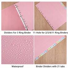 21pcs A-Z Letter Index Divider Pages, Durable Waterproof PVC Binder Index Tabs, Soft & Flexible, Fits 8.5*11 Inch Letter Size, Compatible With 2/3/4/11 Ring Binders, Suitable For Office, School, Home File Organization And Quick Information Retrieval - Colorful - View 3