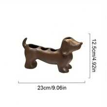 1pc Cute Dachshund Shaped Bathroom Storage Box & Toothbrush Holder, Freestanding Plastic Material, Suitable For Electric Toothbrushes, Dachshund Theme Decor, Suitable For Sink, Bathtub, Shower And Bathroom - Multicolor - View 9