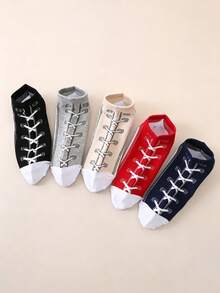 1/10 Pairs Creative Unique Fun Ankle Socks, Low-Cut Invisible Sports Socks, Sweat-Absorbent Breathable Invisible Socks, Sports Socks, Canvas Shoe Socks, Comfortable And Breathable, Random Colors - Multicolor - View 2