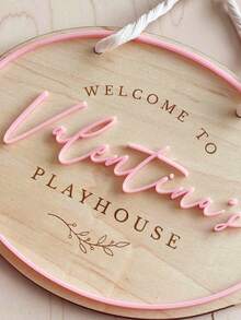 Personalized Wooden Children's Room Sign | Customized Game Room Decor | Name Plate | Role Play Room Sign - Multicolor - View 3