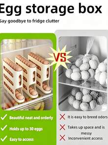 Egg Rolling Machine, Automatic Egg Rolling Storage Rack, Refrigerator Egg Storage Container, Space Saving Egg Container For Refrigerator And Countertop, Practical Egg Rack For Kitchen Pantry, Keeping Eggs Neatly Arranged For Daily Kitchen Use - Multicolor - View 3