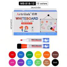 12/24 Colors Whiteboard Markers With Eraser, Suitable For Whiteboards And Calendars, Ideal For Classroom, Home, Office Supplies And Back To School Season - Multicolor - View 15