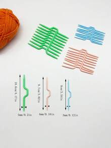 [30pcs/Pack]V-Shaped Twisted Knitting Needles, Includes 3/4/5mm Three Sizes, Smooth Round Tips, Suitable For Different Yarn Thicknesses, Fits Various Twisted Knitting Needs - V-shaped Crochet Hook 3-piece Set - View 8