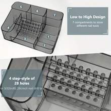 1PC Nail Machine & Nail Drill Holder 28 Holes Clear Drill Bit Plastic Stand For Desktop Storage, Skincare Storage, Gadget Storage, Professional Nail Tool Organizer And Storage Box (ABS) - Multicolor - View 7