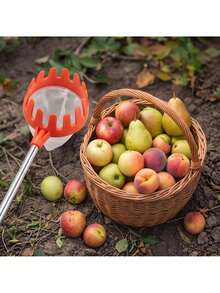 Fruit Picker Basket 20 * 16 * 18.5 Cm With Polyester Collection Bag, Orange Picking Tool For Apples Pears And Peaches, Universal Attachment For Most Poles, Reusable Harvesting Accessory Without Pole Ideal For Garden And Orchard Use - A - View 6