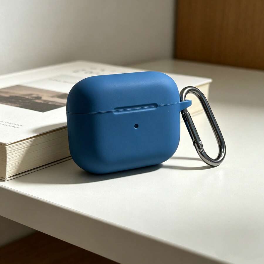 1個純色矽膠耳機保護套,適用於AirPods,附登山扣 - 湖蘭 - 查看 1