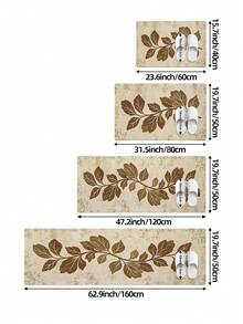 DAJIANG 1PC Runner Rug Kitchen Rug Leaf Autumn Khaki Long Floor Mat Runner Rug Suitable Bathroom, Kitchen,Outdoor, Runner Corridor, Bedroom, Living Room, Machine Washable Rugs Accessories, Easy Clean Entryway Mat, Anti-Slip Rugs For Bedroom Fall Home Decor - Multicolor - View 3